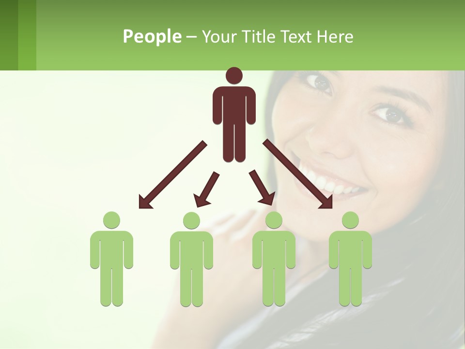 A Woman Smiling With Her Hand On Her Chin PowerPoint Template