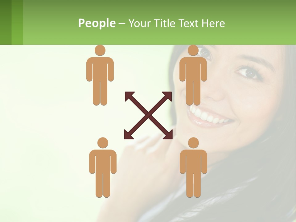 A Woman Smiling With Her Hand On Her Chin PowerPoint Template
