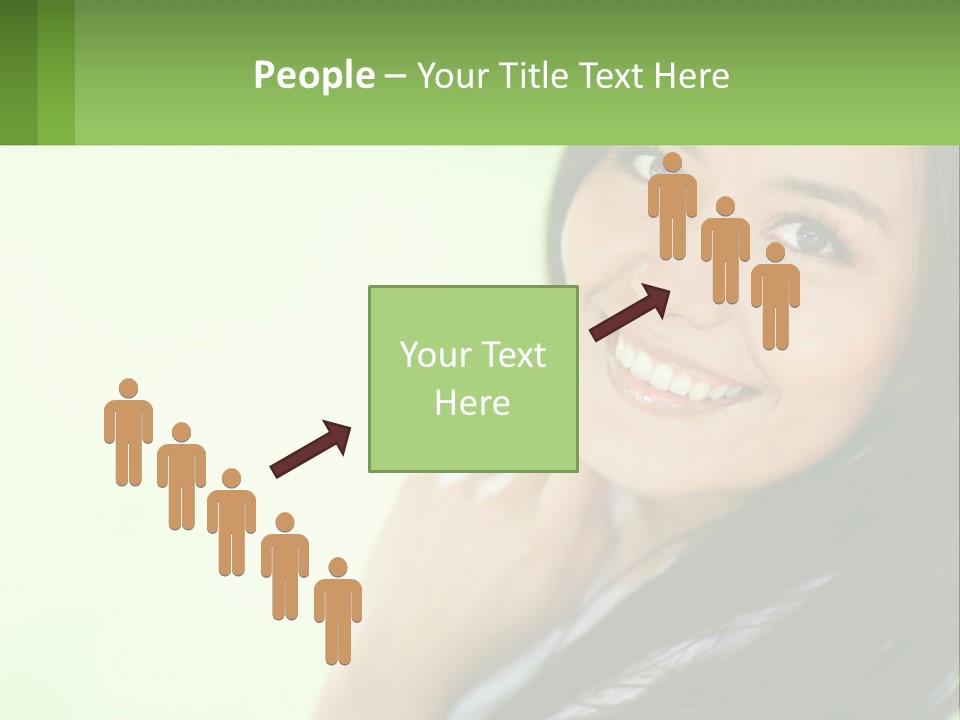 A Woman Smiling With Her Hand On Her Chin PowerPoint Template