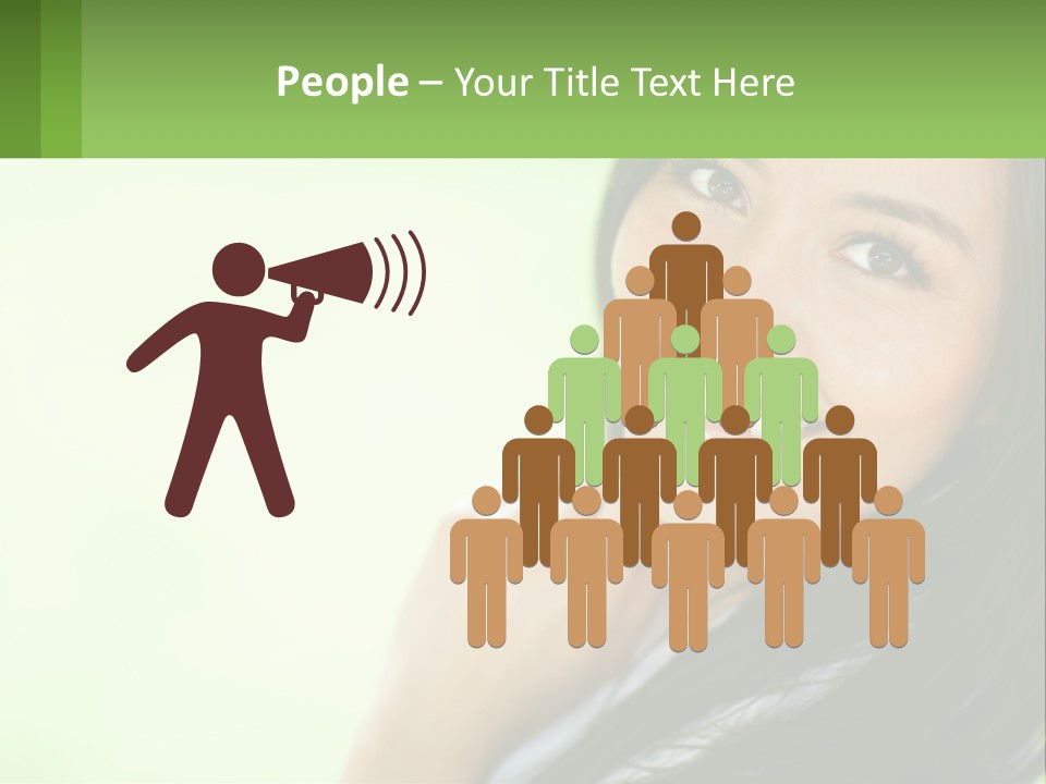 A Woman Smiling With Her Hand On Her Chin PowerPoint Template