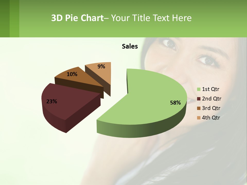 A Woman Smiling With Her Hand On Her Chin PowerPoint Template