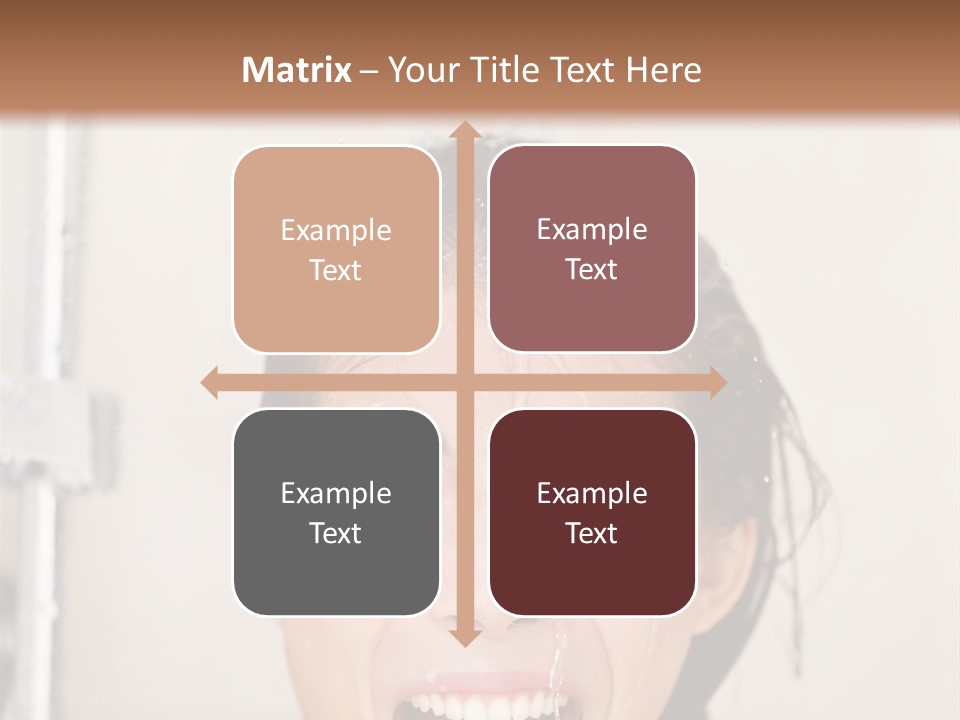 A Woman Taking A Shower With Her Mouth Open PowerPoint Template