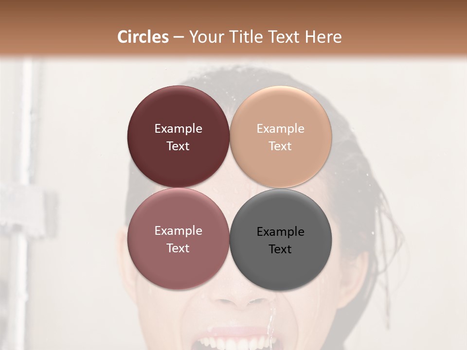A Woman Taking A Shower With Her Mouth Open PowerPoint Template