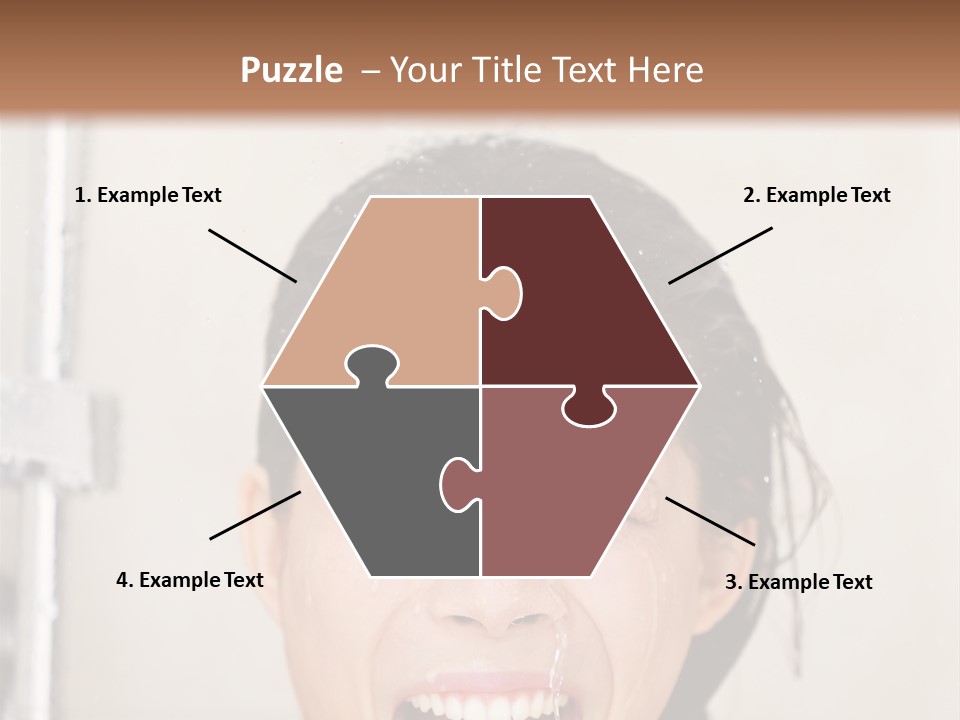 A Woman Taking A Shower With Her Mouth Open PowerPoint Template