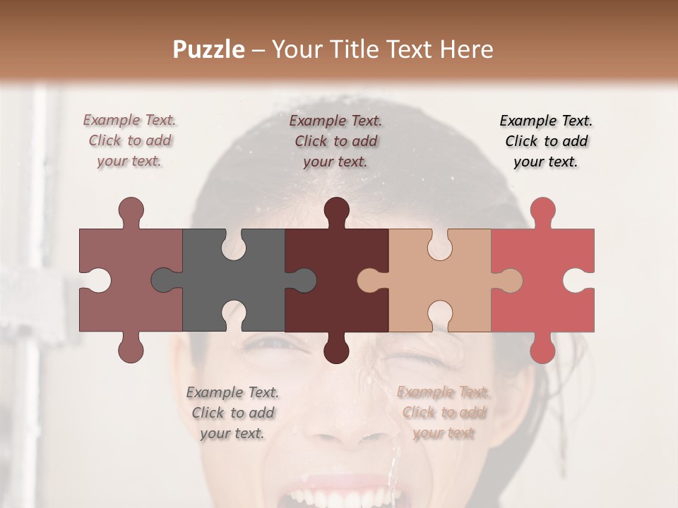 A Woman Taking A Shower With Her Mouth Open PowerPoint Template