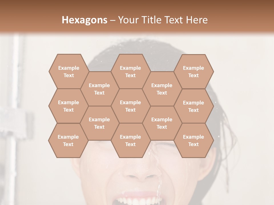 A Woman Taking A Shower With Her Mouth Open PowerPoint Template