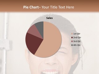 A Woman Taking A Shower With Her Mouth Open PowerPoint Template