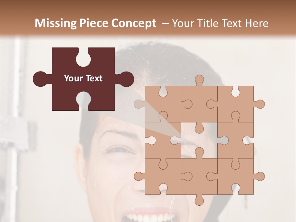 A Woman Taking A Shower With Her Mouth Open PowerPoint Template