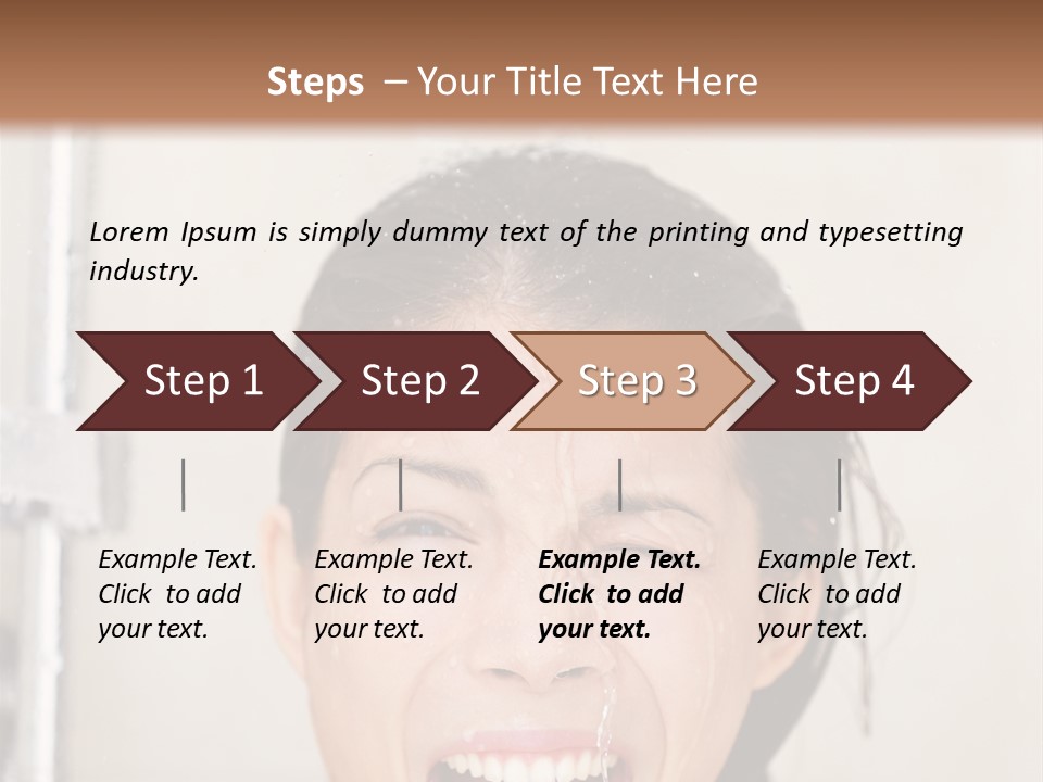 A Woman Taking A Shower With Her Mouth Open PowerPoint Template