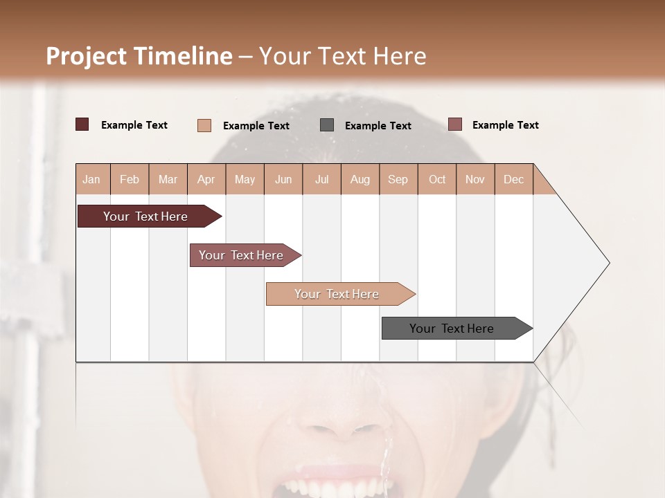 A Woman Taking A Shower With Her Mouth Open PowerPoint Template