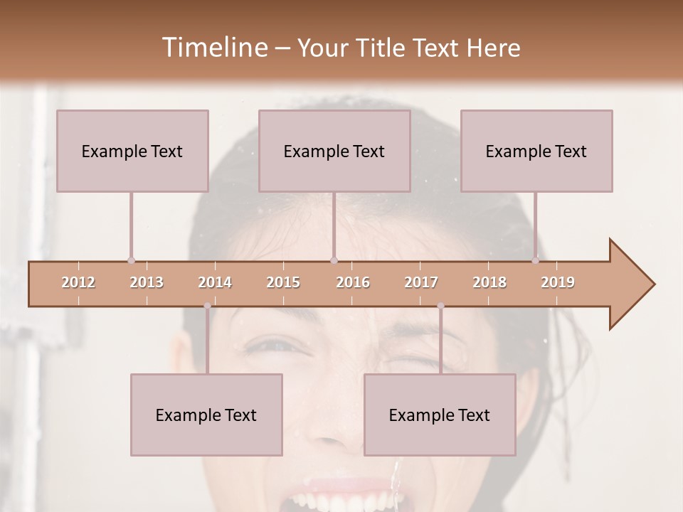 A Woman Taking A Shower With Her Mouth Open PowerPoint Template