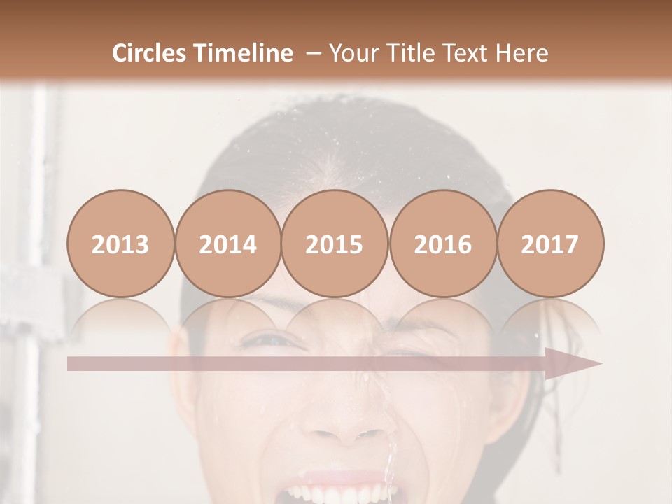 A Woman Taking A Shower With Her Mouth Open PowerPoint Template