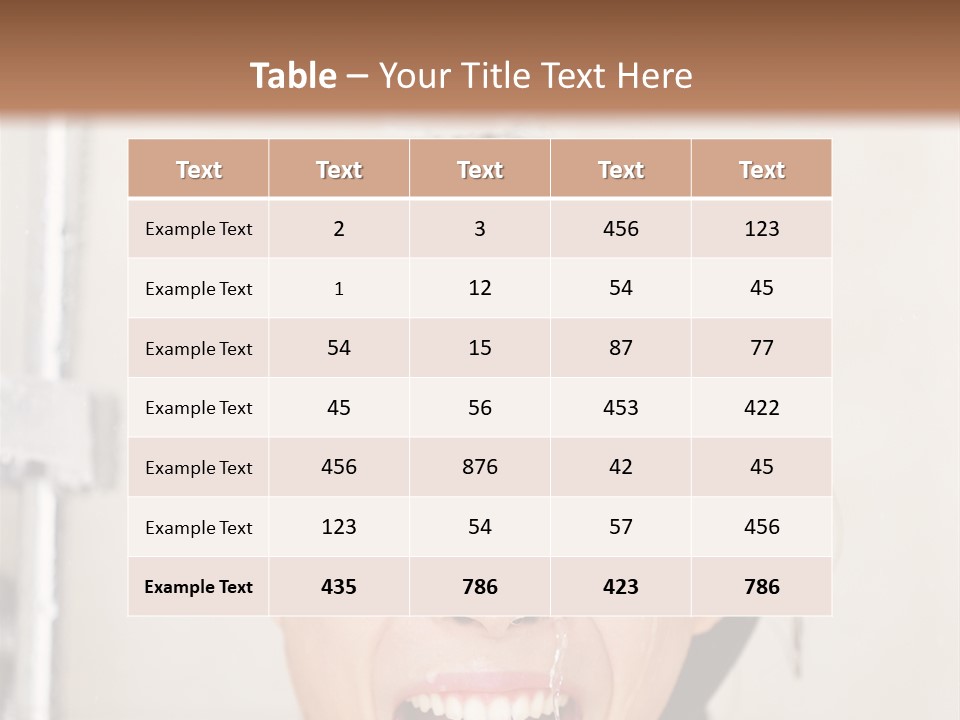 A Woman Taking A Shower With Her Mouth Open PowerPoint Template