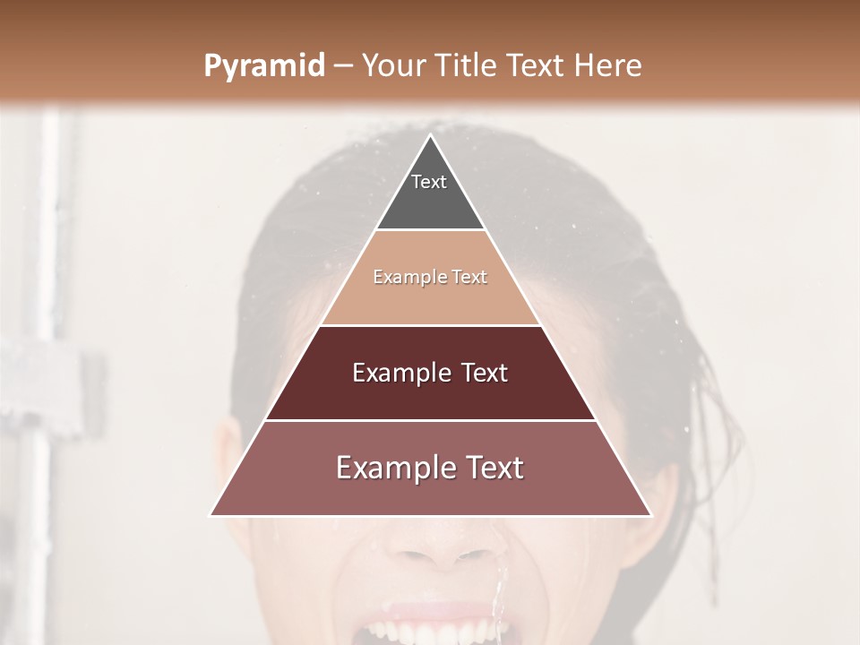 A Woman Taking A Shower With Her Mouth Open PowerPoint Template