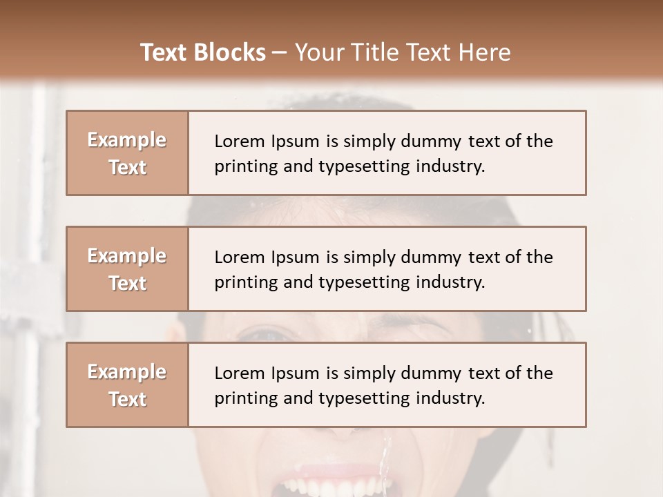 A Woman Taking A Shower With Her Mouth Open PowerPoint Template