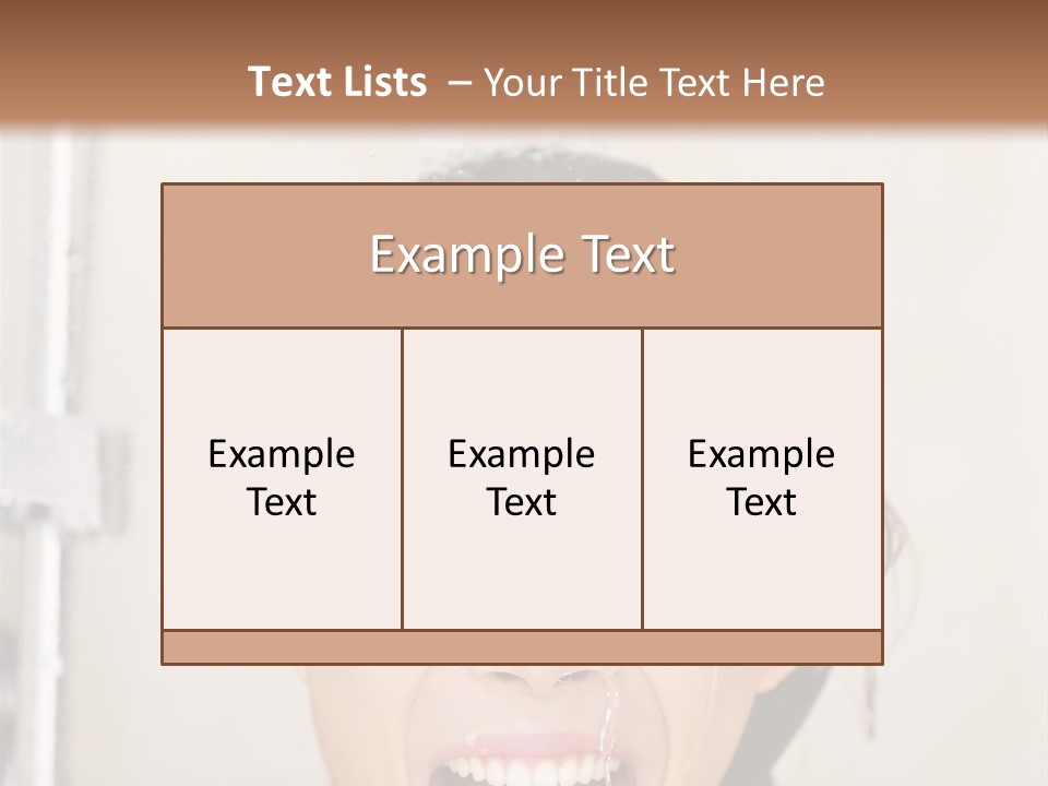 A Woman Taking A Shower With Her Mouth Open PowerPoint Template