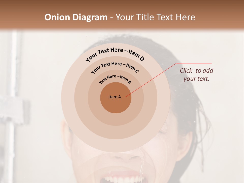 A Woman Taking A Shower With Her Mouth Open PowerPoint Template