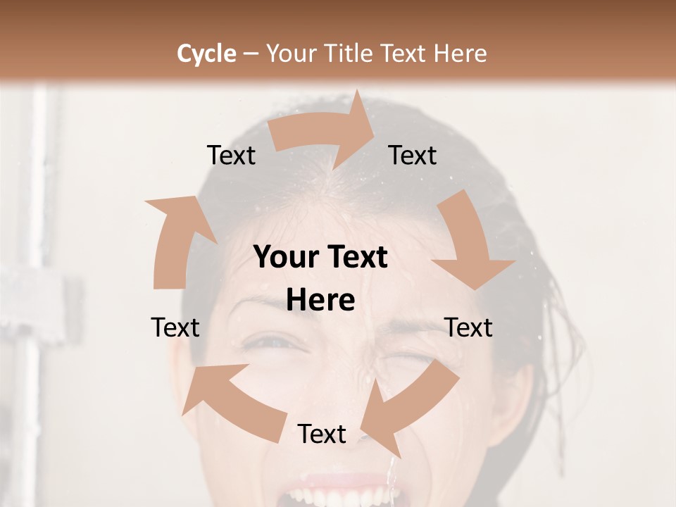 A Woman Taking A Shower With Her Mouth Open PowerPoint Template