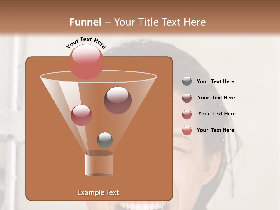 A Woman Taking A Shower With Her Mouth Open PowerPoint Template