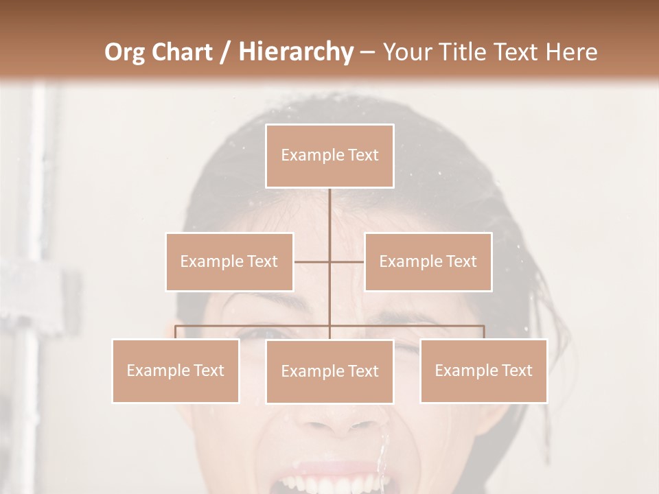 A Woman Taking A Shower With Her Mouth Open PowerPoint Template