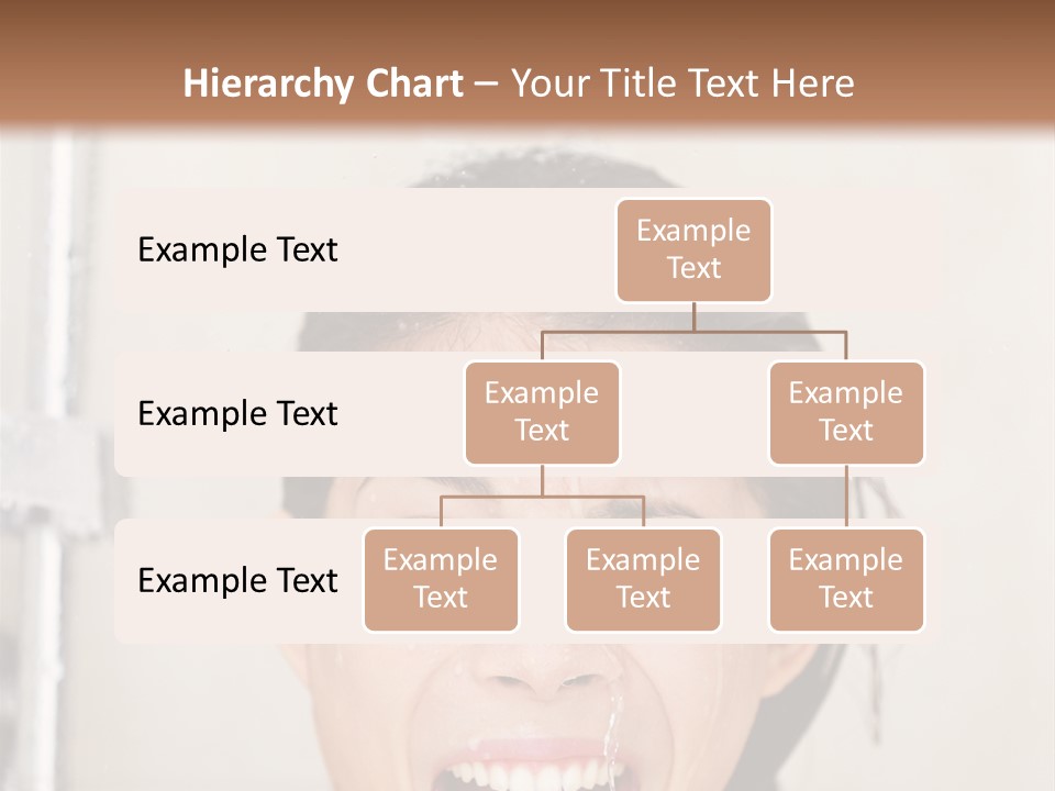 A Woman Taking A Shower With Her Mouth Open PowerPoint Template