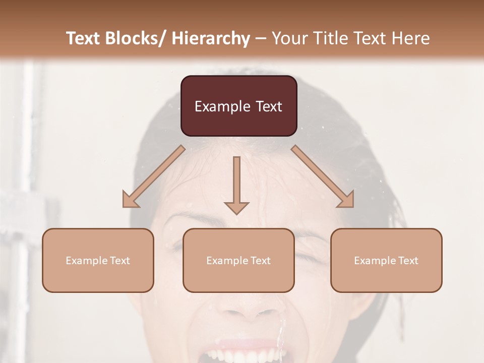 A Woman Taking A Shower With Her Mouth Open PowerPoint Template