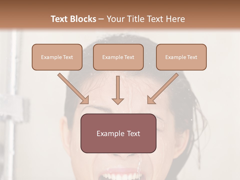 A Woman Taking A Shower With Her Mouth Open PowerPoint Template