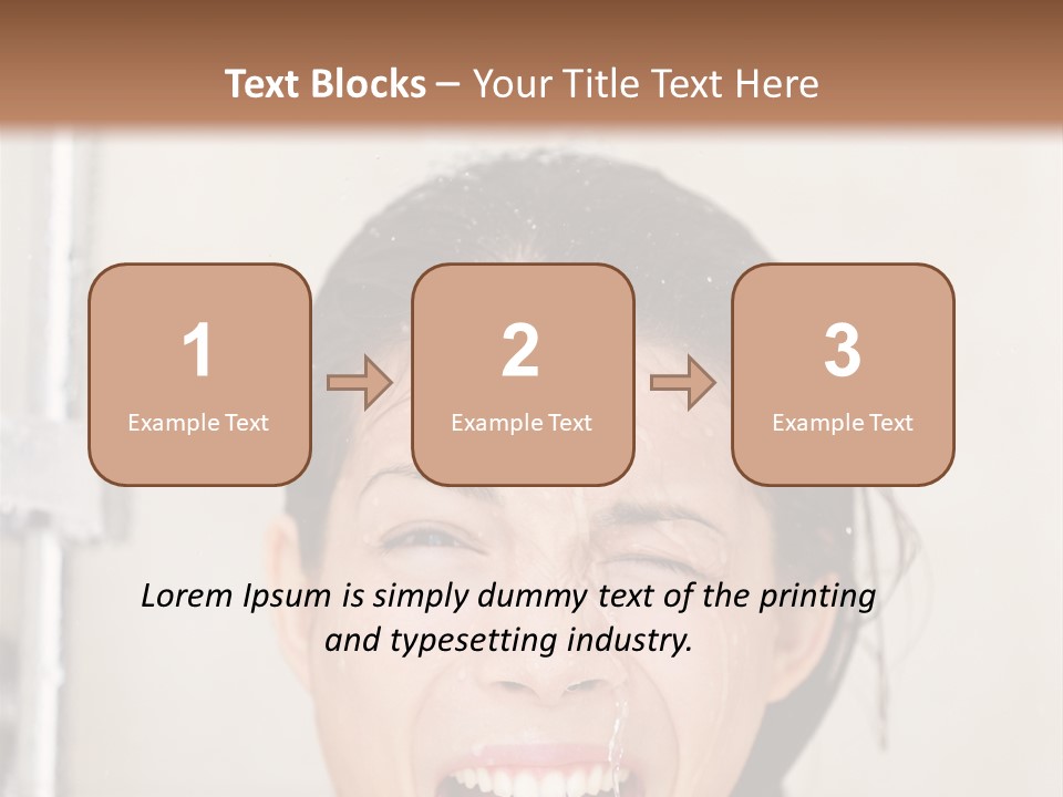 A Woman Taking A Shower With Her Mouth Open PowerPoint Template
