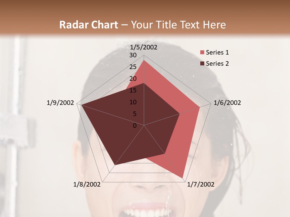 A Woman Taking A Shower With Her Mouth Open PowerPoint Template