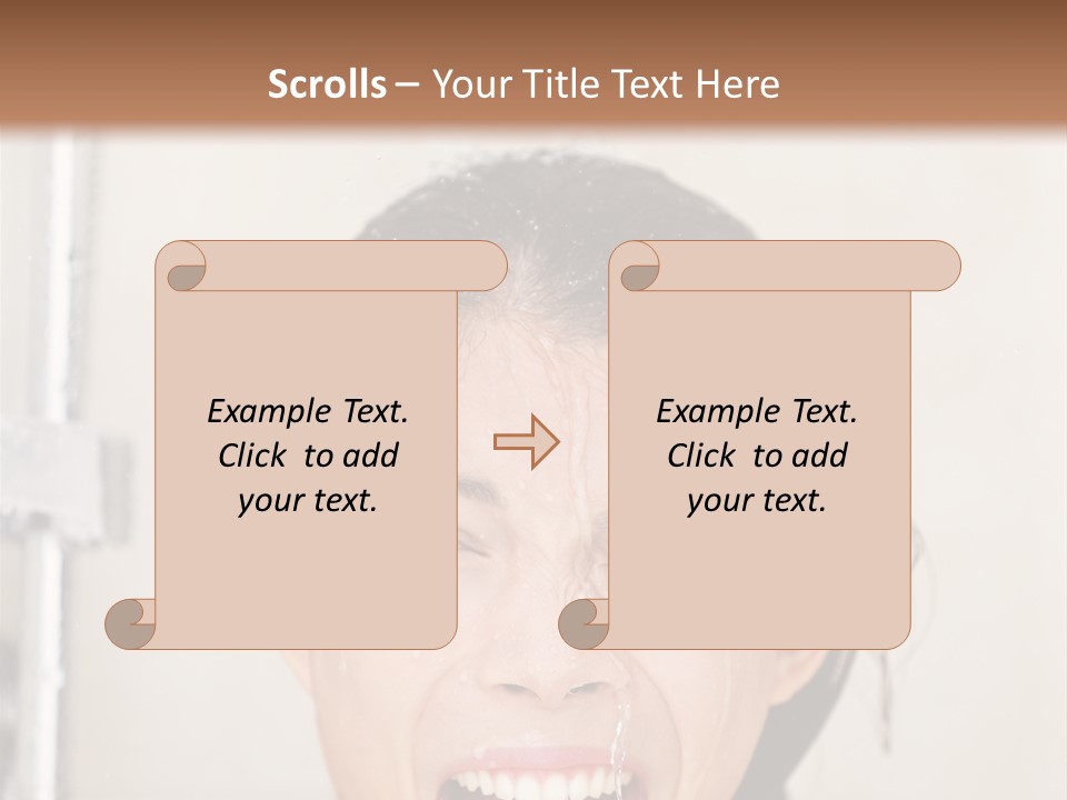 A Woman Taking A Shower With Her Mouth Open PowerPoint Template