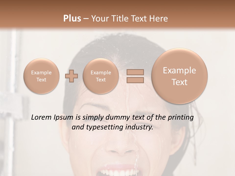 A Woman Taking A Shower With Her Mouth Open PowerPoint Template