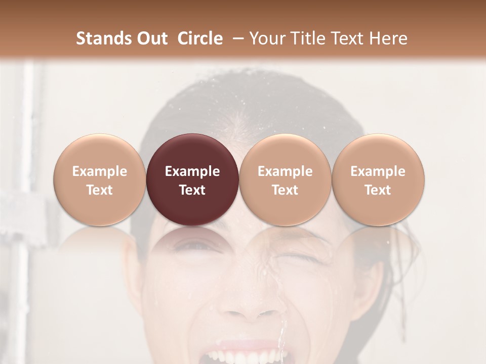 A Woman Taking A Shower With Her Mouth Open PowerPoint Template