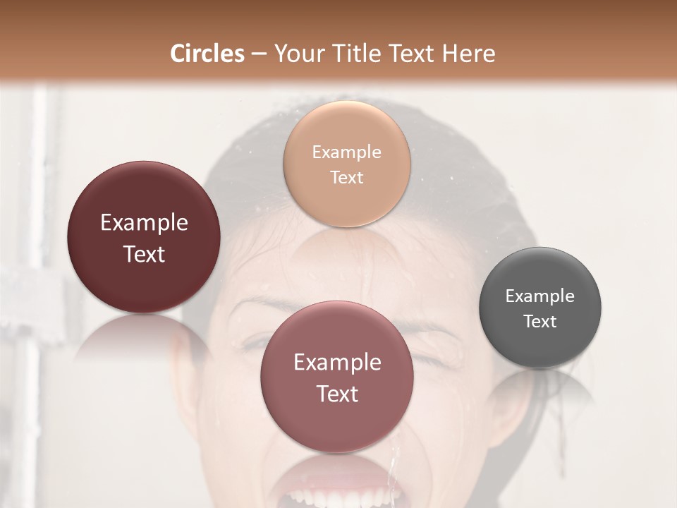 A Woman Taking A Shower With Her Mouth Open PowerPoint Template