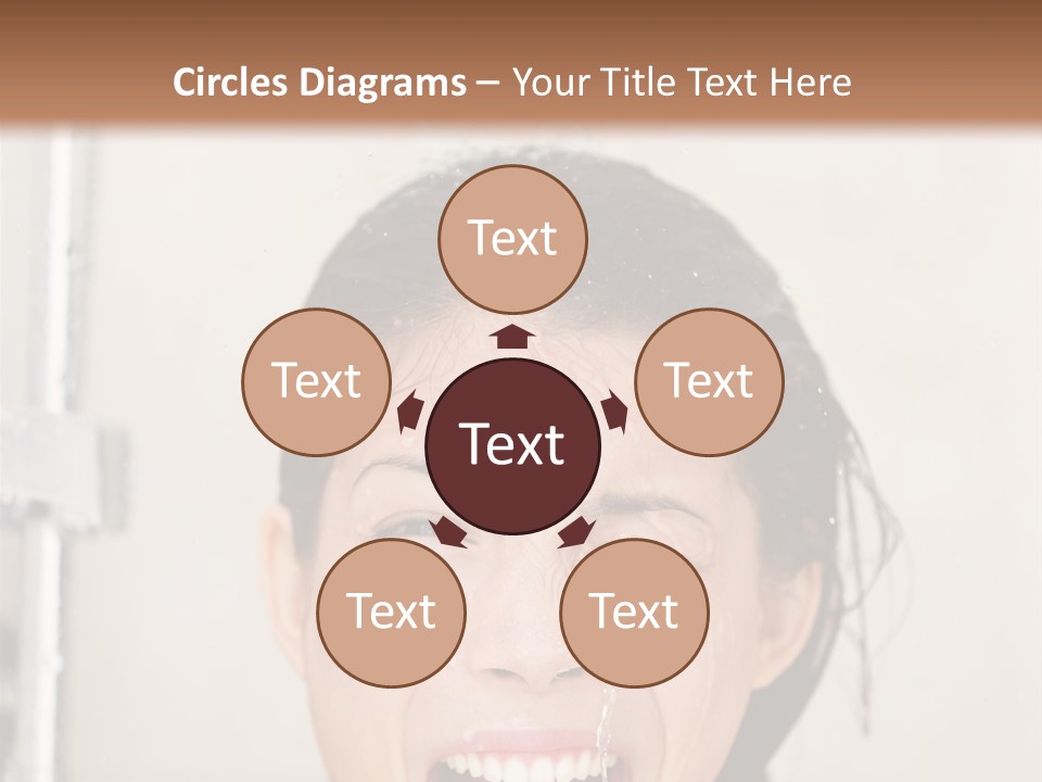 A Woman Taking A Shower With Her Mouth Open PowerPoint Template