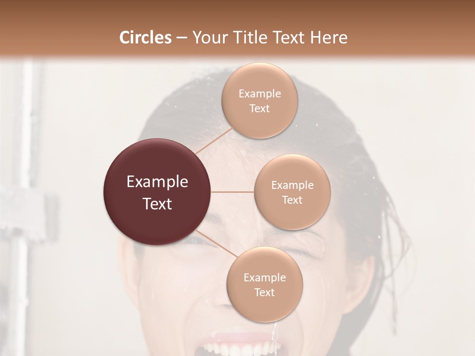 A Woman Taking A Shower With Her Mouth Open PowerPoint Template