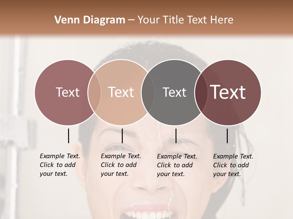 A Woman Taking A Shower With Her Mouth Open PowerPoint Template