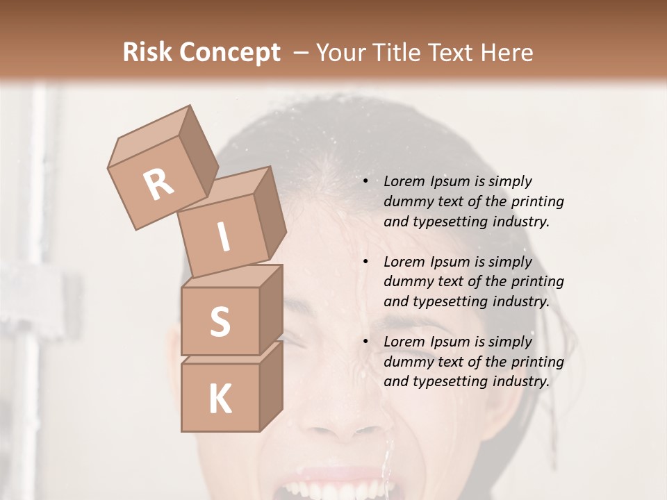 A Woman Taking A Shower With Her Mouth Open PowerPoint Template