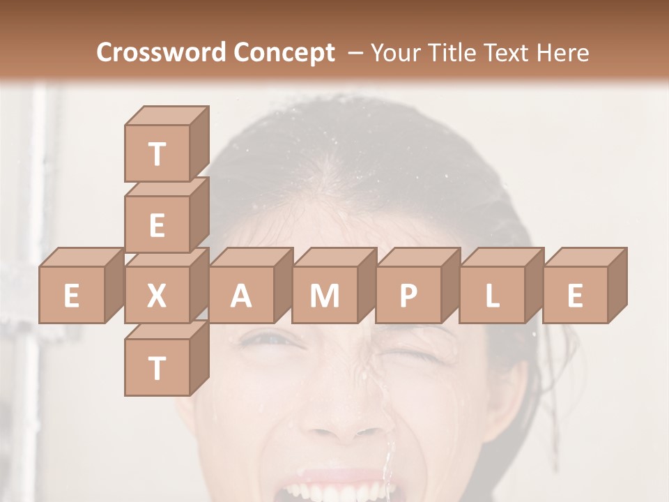 A Woman Taking A Shower With Her Mouth Open PowerPoint Template