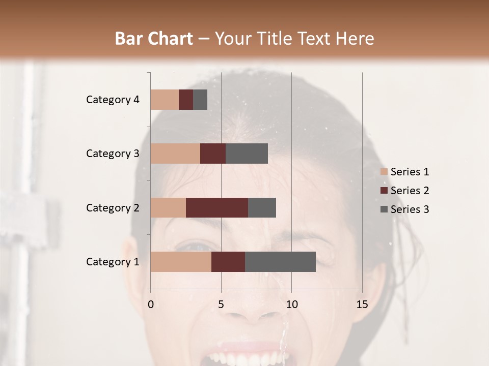 A Woman Taking A Shower With Her Mouth Open PowerPoint Template