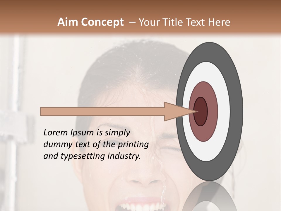A Woman Taking A Shower With Her Mouth Open PowerPoint Template