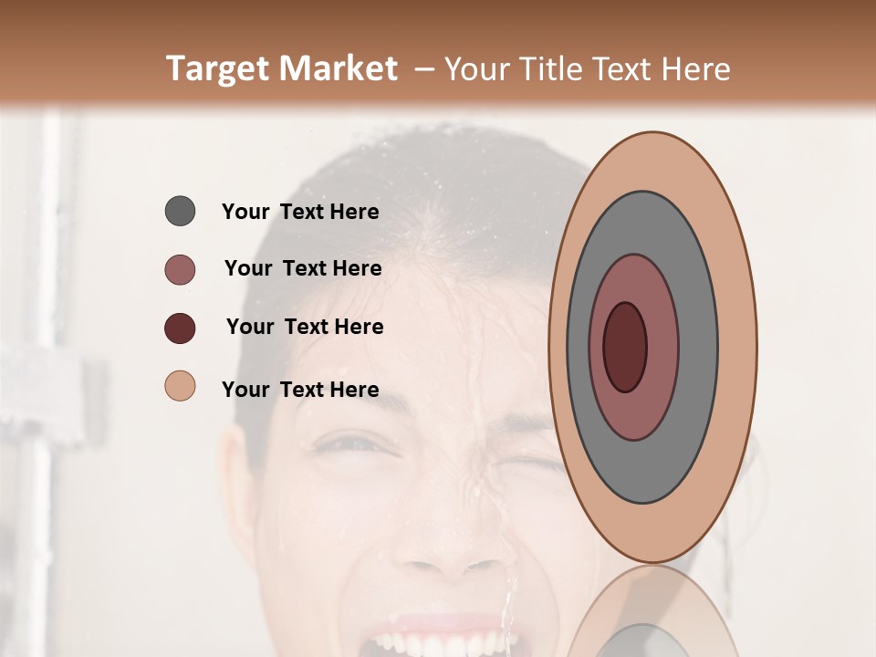 A Woman Taking A Shower With Her Mouth Open PowerPoint Template