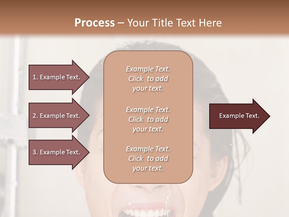 A Woman Taking A Shower With Her Mouth Open PowerPoint Template