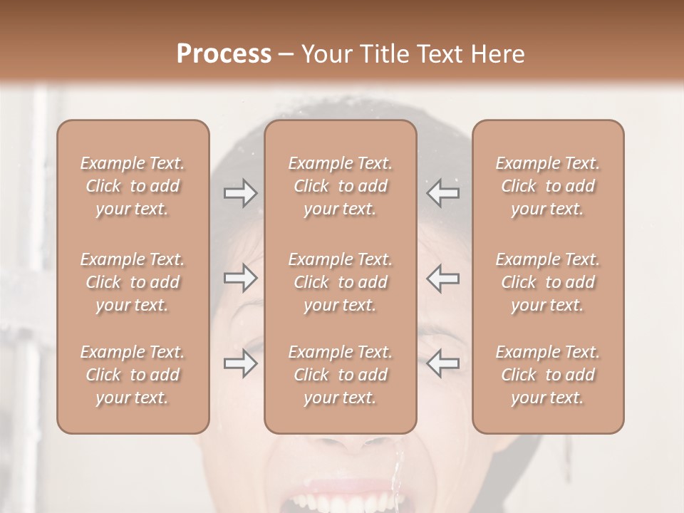 A Woman Taking A Shower With Her Mouth Open PowerPoint Template