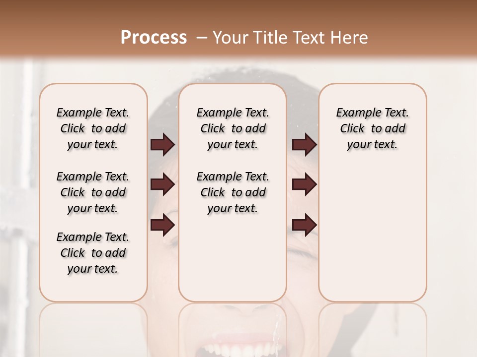 A Woman Taking A Shower With Her Mouth Open PowerPoint Template