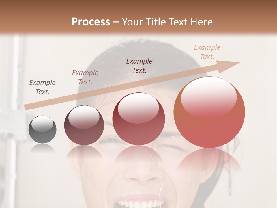 A Woman Taking A Shower With Her Mouth Open PowerPoint Template