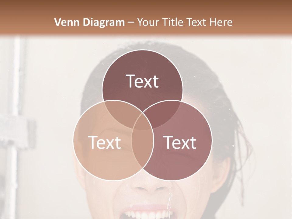 A Woman Taking A Shower With Her Mouth Open PowerPoint Template