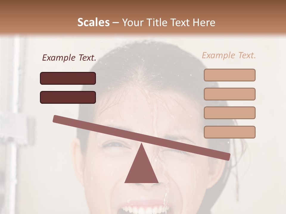 A Woman Taking A Shower With Her Mouth Open PowerPoint Template