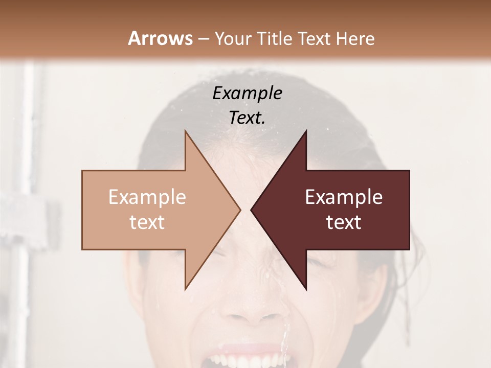 A Woman Taking A Shower With Her Mouth Open PowerPoint Template