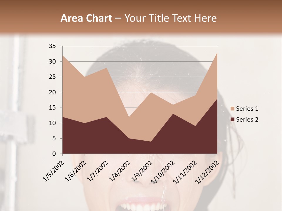 A Woman Taking A Shower With Her Mouth Open PowerPoint Template