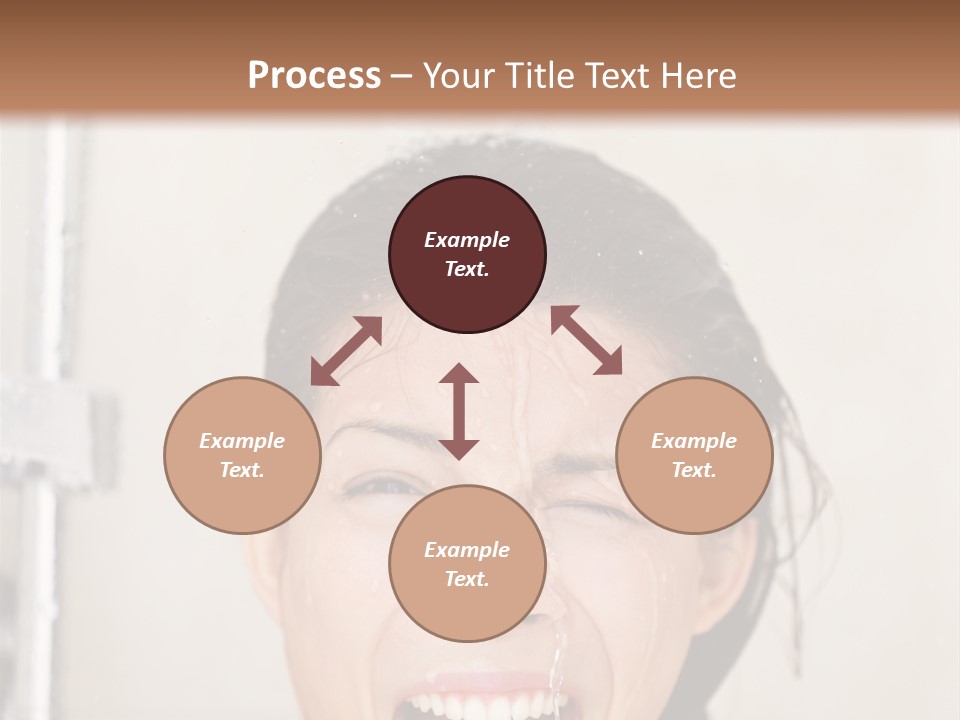 A Woman Taking A Shower With Her Mouth Open PowerPoint Template